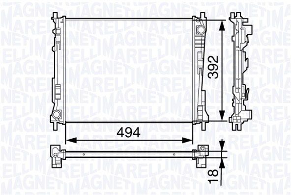 MAGNETI MARELLI Радиатор, охлаждение двигателя 350213132100